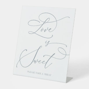 Signe De Table L'amour est doux Dusty bleu gris minimaliste Maria