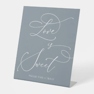 Signe De Table L'amour est doux Dusty bleu gris minimaliste Maria