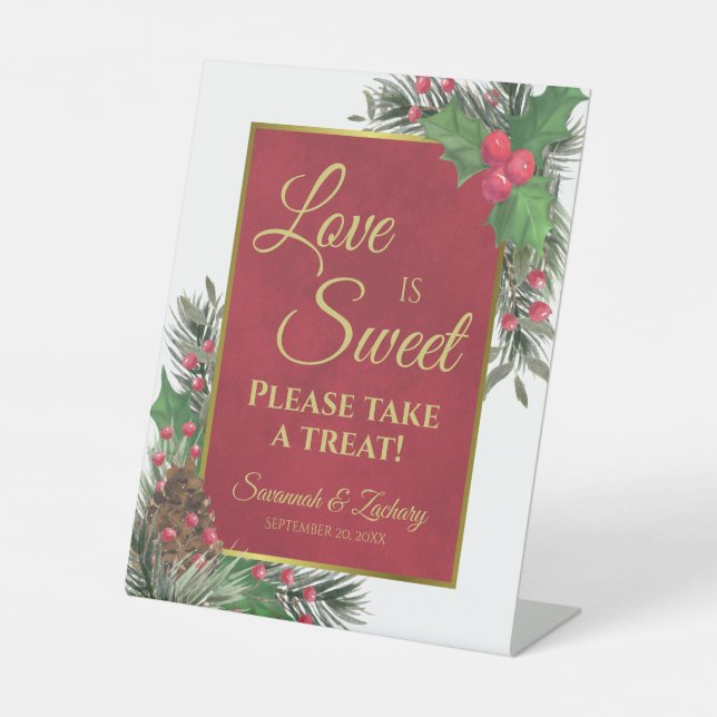 Signe De Table L'amour est doux Mariage Holly & Pine Prenez une f (Recto)