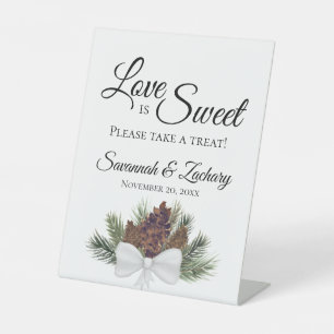 Signe De Table L'amour est doux Prendre Treat Rustic Pinecones Ma