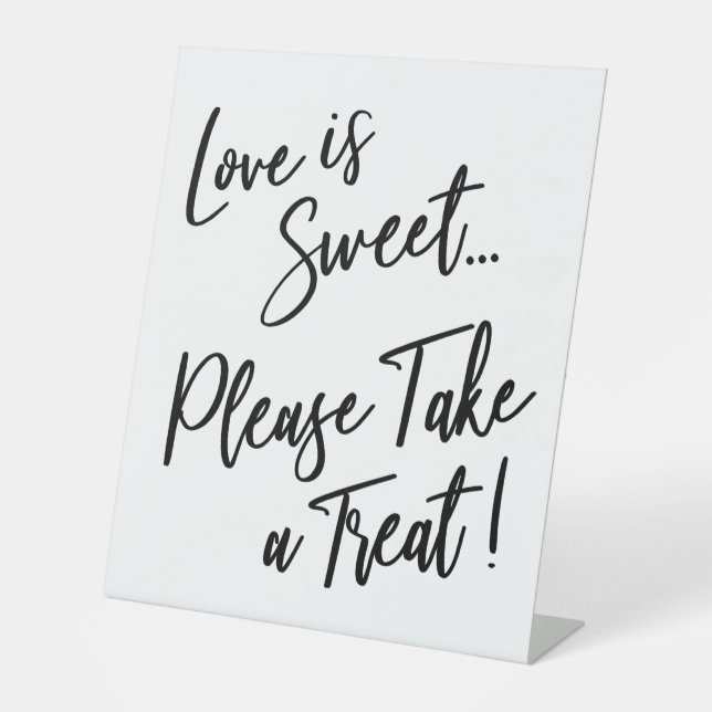 Signe De Table L'amour est doux, prenez donc une friandise ! Noir (Recto)