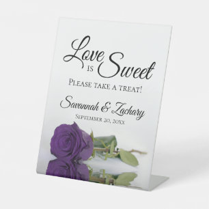 Signe De Table L'amour est doux Prenez un traitement Royal violet