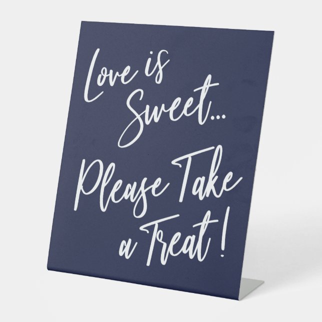 Signe De Table L'amour est doux, prenez une friandise ! Blanc sur (Recto)