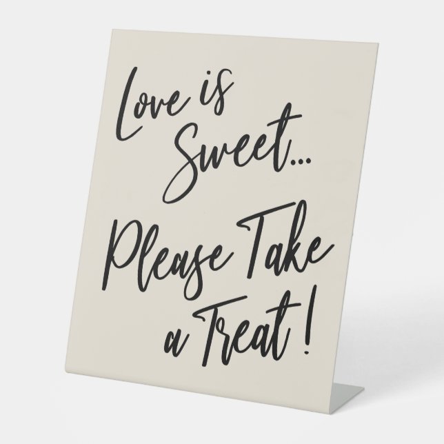 Signe De Table L'amour est doux, prenez une friandise ! Crème (Recto)
