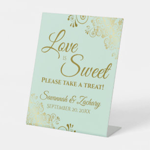 Signe De Table L'amour est doux, prenez une friandise Dentelle do