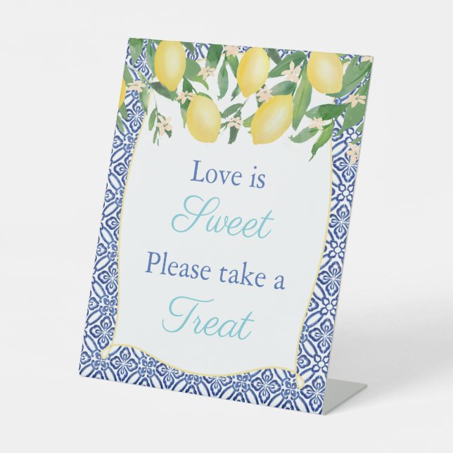 Signe De Table L'amour est doux, prenez une friandise Lemons Wedd (Recto)