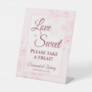 Signe De Table L'amour est doux, prenez une friandise Rose Pâle F