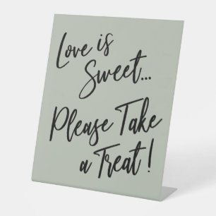 Signe De Table L'amour est doux, s'il vous plaît prenez une frian
