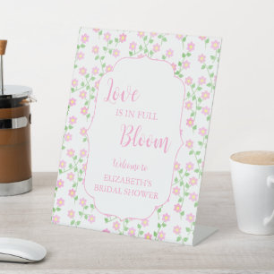 Signe De Table L'amour est en fleur Rose Floral Mariage Shower