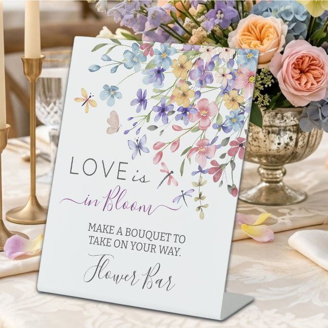 Signe De Table L'amour est en fleurs Bar Fleurs Mariage (Créateur téléchargé)