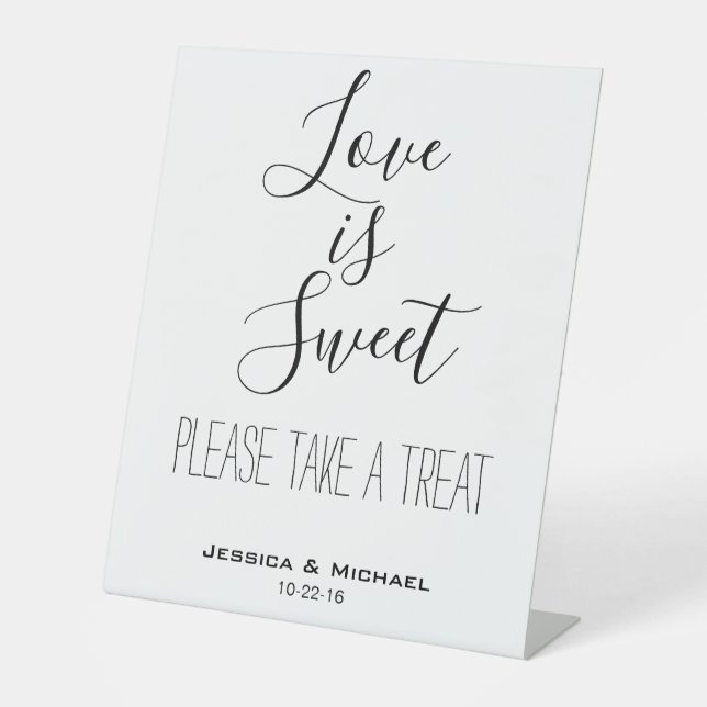 Signe De Table L'amour est sucré personnalisé mariage faveur bonb (Recto)