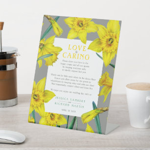 Signe De Table L'amour est un soin jaune printemps mariage santé 