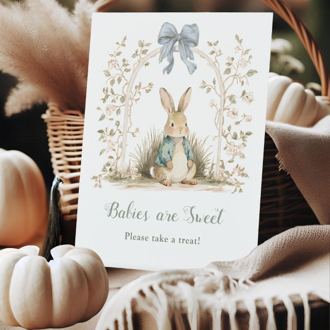 Signe De Table Lapin à l'aquarelle Arche florale Bébés sont doux (Créateur téléchargé)