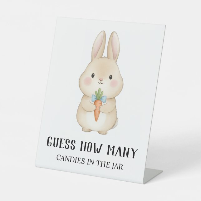 Signe De Table Lapin de livre d'histoires jeu de baby shower “Dev (Recto)