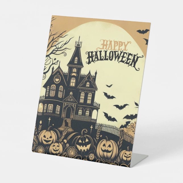 Signe De Table L'art d'Halloween vintage (Recto)