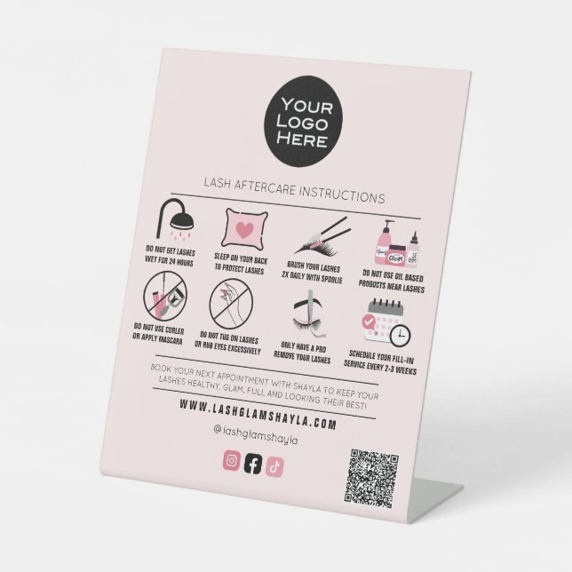 Signe De Table Lash Salon Eyelash Extension post-soins (Recto)