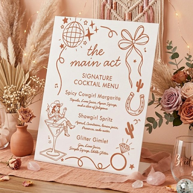 Signe De Table Last Rodeo Bachelorette Party Signature Drink  (Créateur téléchargé)