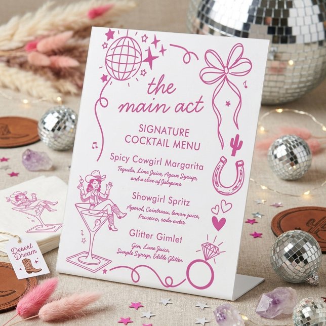 Signe De Table Last Rodeo Bachelorette Party Signature Drink  (Créateur téléchargé)