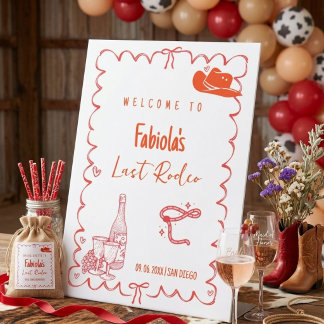 Signe De Table Last Rodeo Narshivlle Bachelorette  Welcome sign