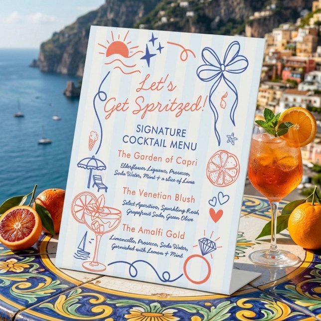 Signe De Table Last Spritz Bachelorette Party Signature Drink  (Créateur téléchargé)