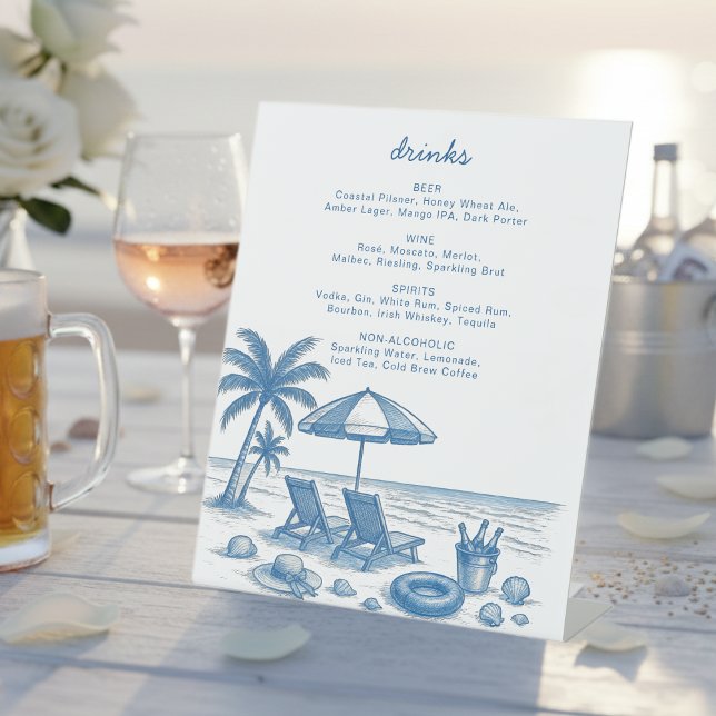 Signe De Table Last toast on the coast Bachelorette Party Drinks (Créateur téléchargé)