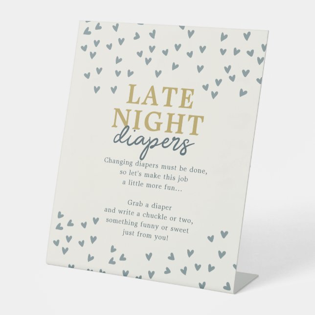 Signe De Table Late Night Diaper Petit Coeur Petit Amoureux (Recto)