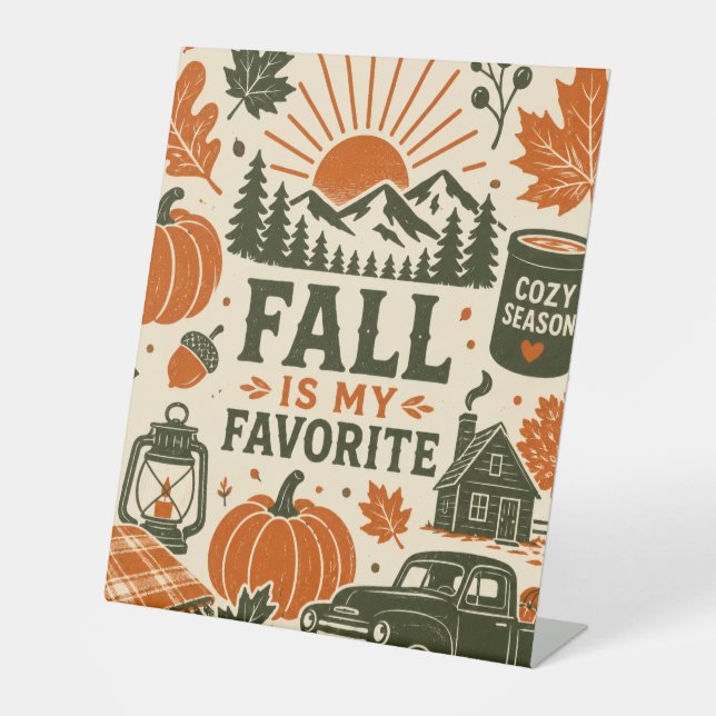 Signe De Table L'automne est ma saison préférée (Recto)