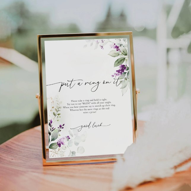 Signe De Table Lavande De Verdure Violette Placez Une Bague Sur L (Créateur téléchargé)