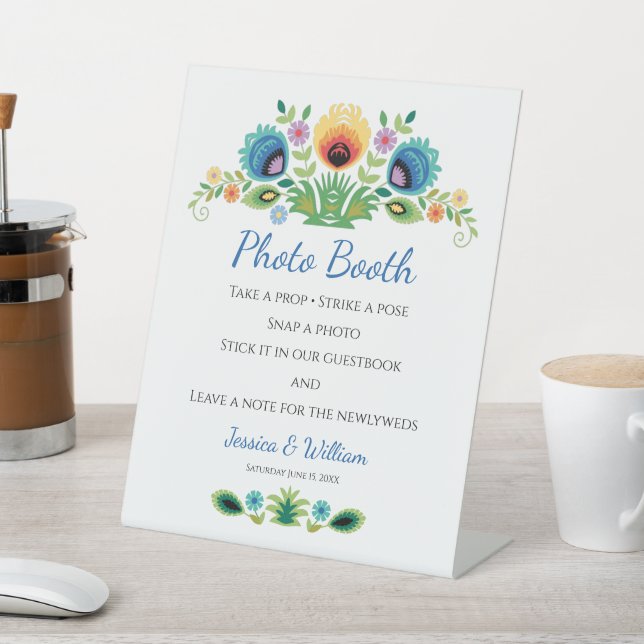 Signe De Table Lavande et Jaune de fleurs folkloriques polonaises (In SItu)