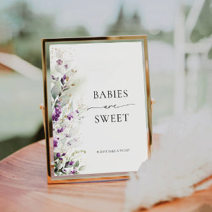 Signe De Table Lavande Purple Vert Les Bébés Sont Symbole Doux