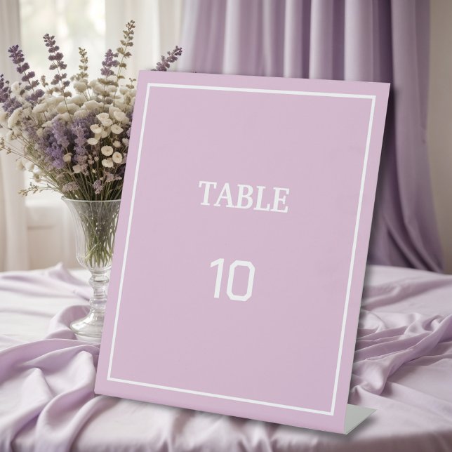 Signe De Table Lavande simple élégante, Mariage Numéro de table (Créateur téléchargé)