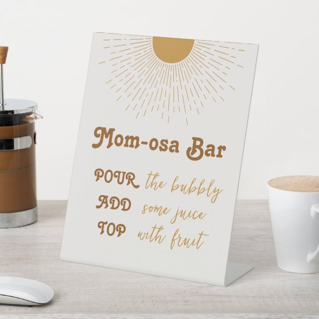 Signe De Table Le Baby shower Bar Mimosa Arrive Ici Le Son (In SItu)