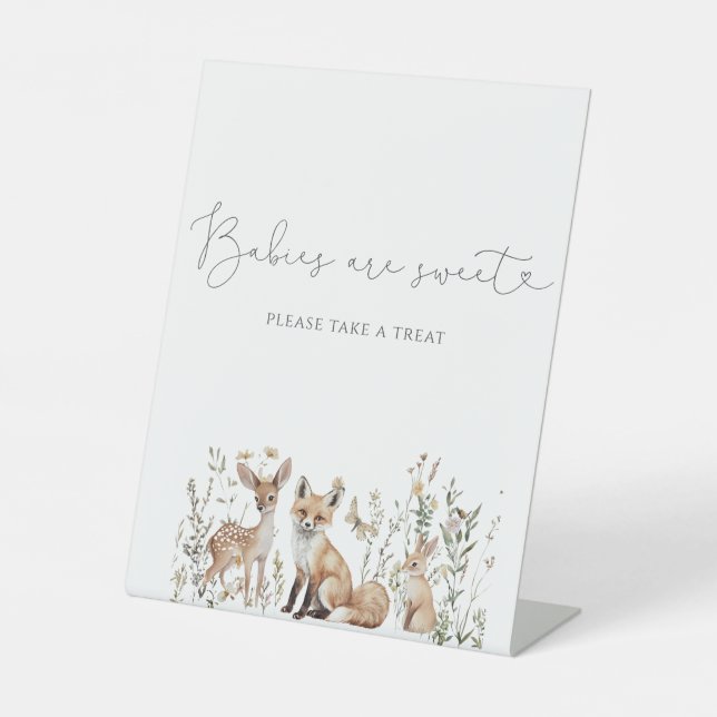 Signe De Table Le Baby shower des animaux de la forêt boisée (Recto)