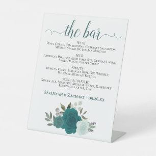 Signe De Table Le Bar - Menu des Boissons Roses Sarcelle & Aqua M