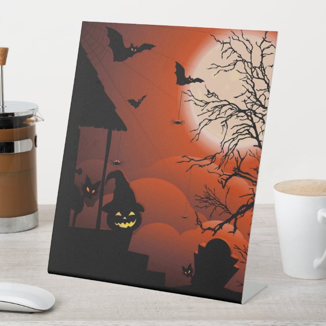 Signe De Table Le cauchemar de la lune sanglante d'Halloween (In SItu)