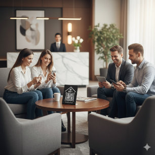 Signe De Table Le code QR Wifi Scan to Connect est sur la maison