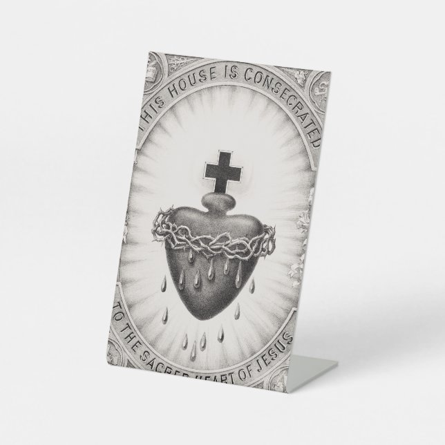 Signe De Table Le Cœur très saint de Jésus Symbole du Divin (Recto)