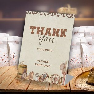 Signe De Table Le Merci de Baby shower petit cowboy occidental es