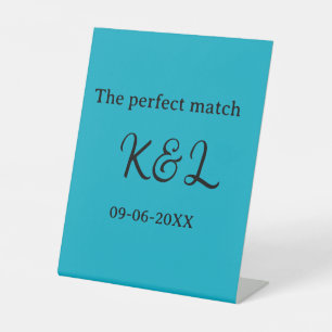 Signe De Table Le nom du couple parfait lettre date bleu sim