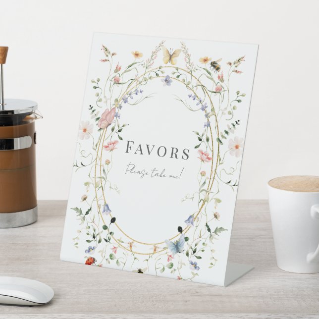 Signe De Table Le papillon fleur sauvage Bee Baby shower Faveurs (In SItu)