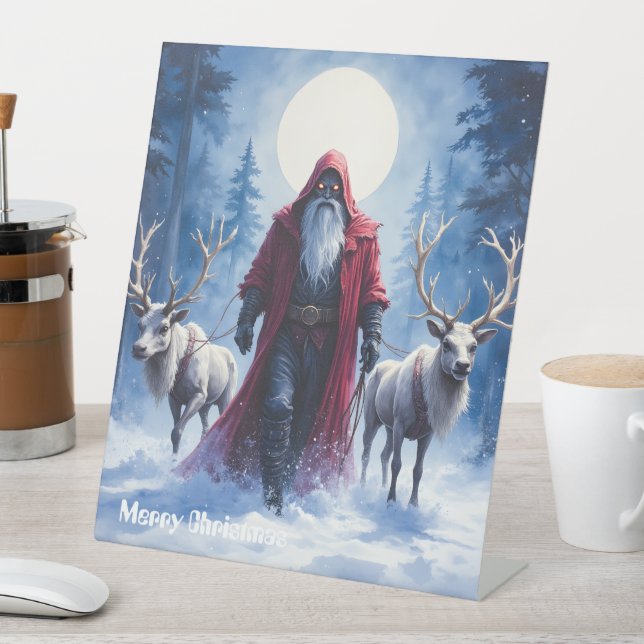 Signe De Table Le roi de l'hiver arrive.  (In SItu)