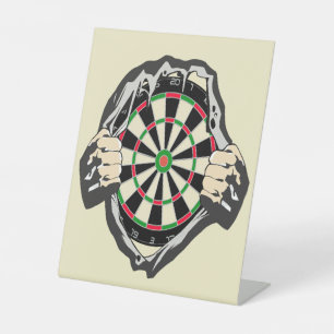 Signe De Table Le tableau de fléchettes sur votre poitrine !