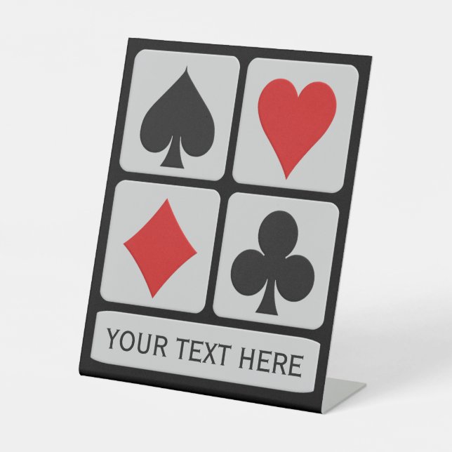 Signe De Table Lecteur de carte texte personnalisée (Recto)