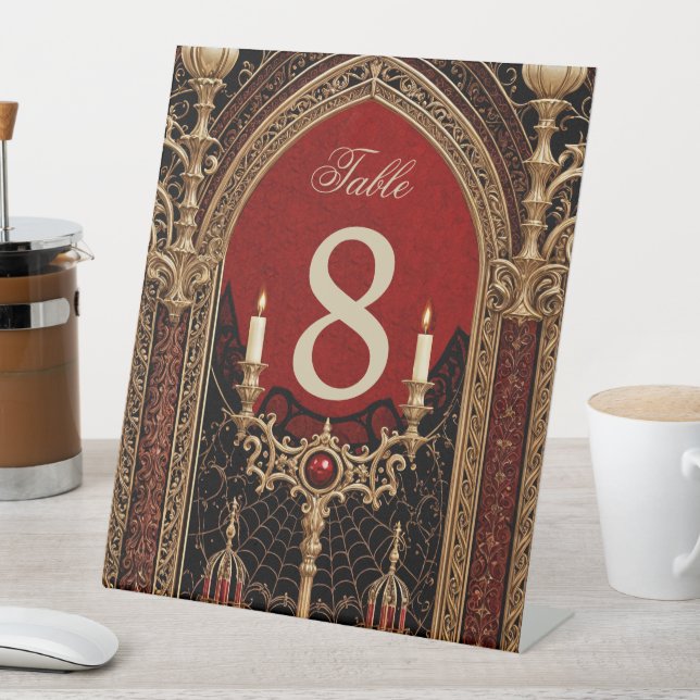 Signe De Table L'élégance sombre du style gothique. (In SItu)
