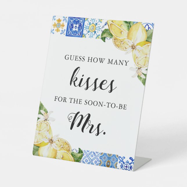 Signe De Table Lemon Devine Combien De Baisers Fête des mariées J (Recto)