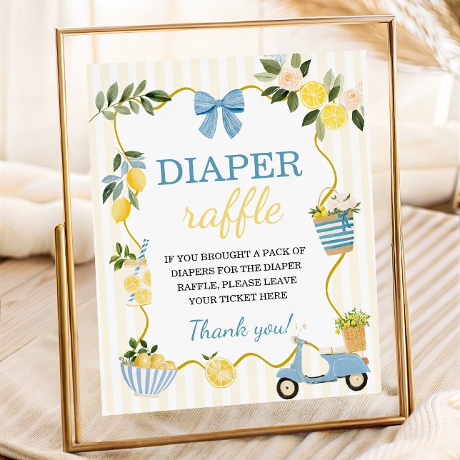 Signe De Table Lemon Diaper Raffle Table Sign (Créateur téléchargé)