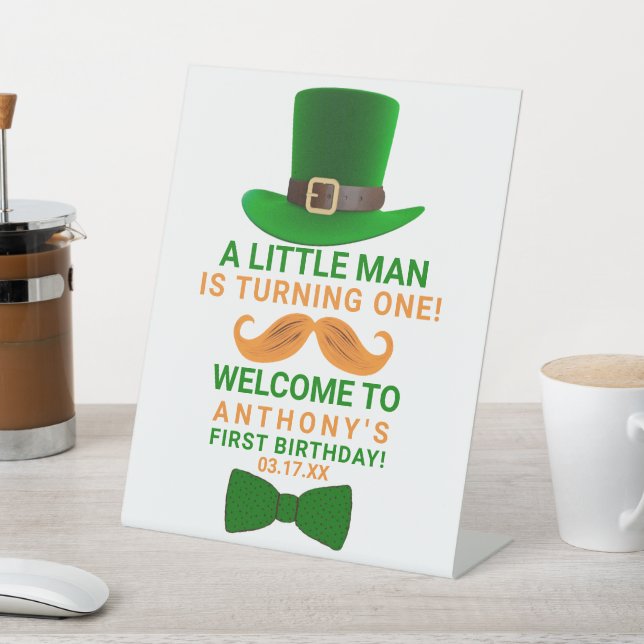 Signe De Table Leprechaun moderne St. Patrick's Any Age Anniversa (In SItu)