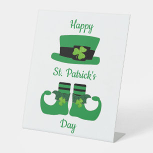 Signe De Table Leprechaun St. Patrick's Day Green Black
