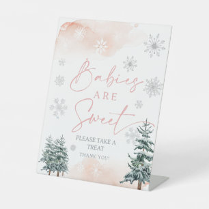 Signe De Table Les bébés sont doux, rose rousse hivernale merveil