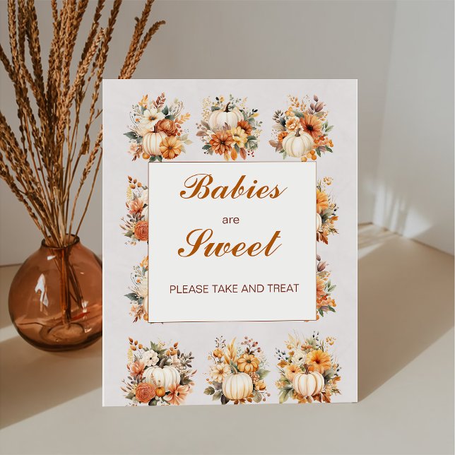 Signe De Table Les Citrouilles d'automne sont Baby shower doux (Créateur téléchargé)